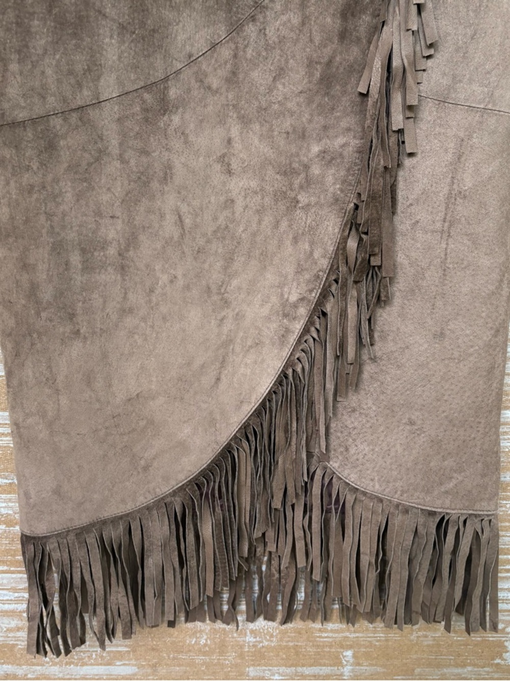 Vintage Danier Fringe Suede Maxi Skirt Western Boho Cowboy 80s NFR Womens 4 - Picture 2 of 6